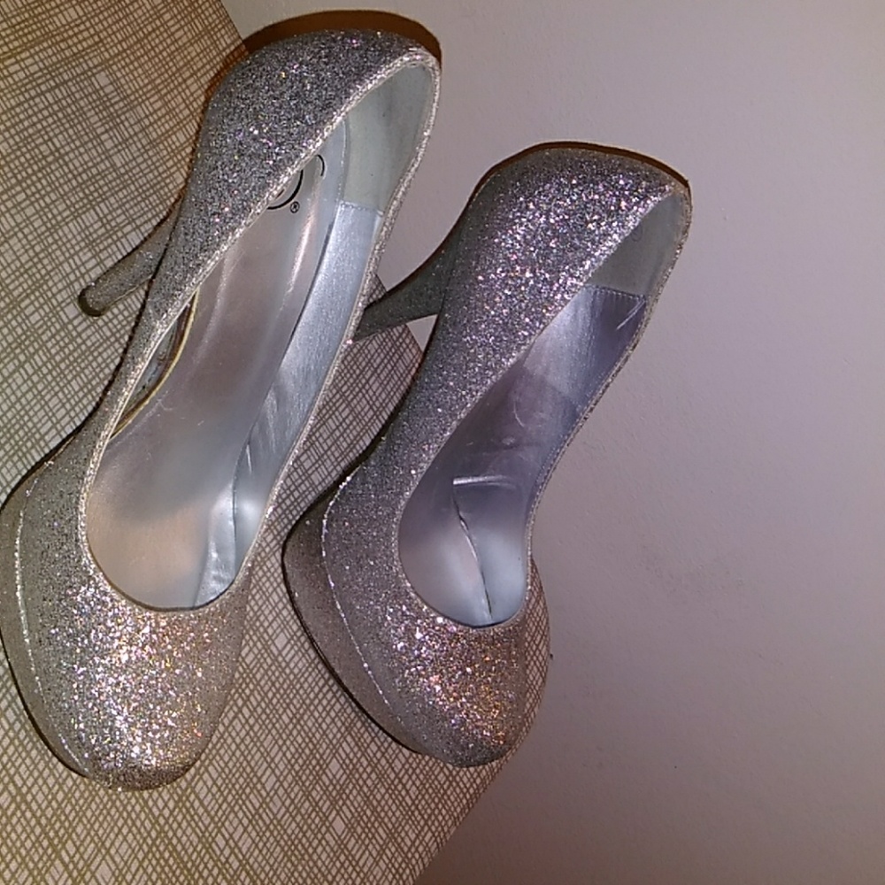 Silver glitter Heels
